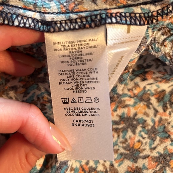 Loft Floral Long Sleeve Modest Midi Dress Size 10 - Picture 11 of 11